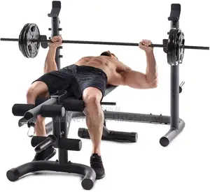 New Adjustable Bench With Barbels Rack and Leg Extension