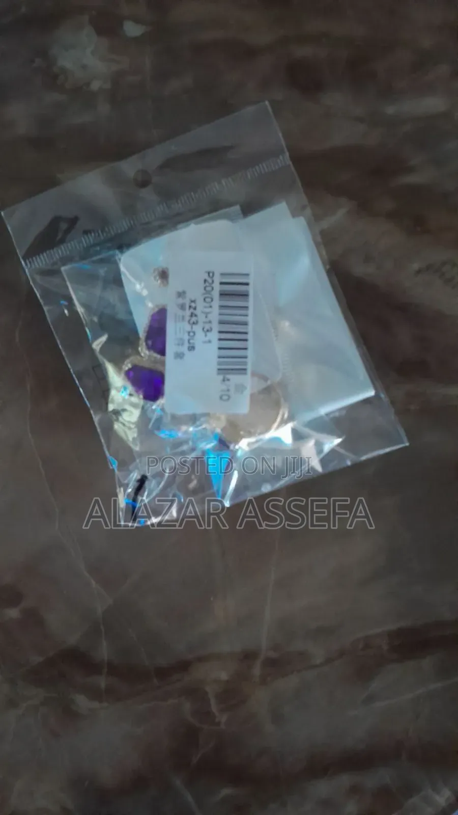 Purple Stone Necklace +Earrings +Ring