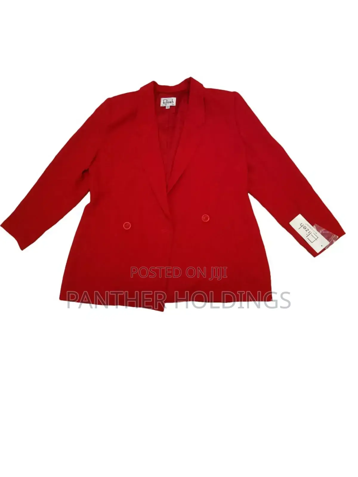 Elizeh Red Blazer Double Breasted W Shoulder Pads Pantsuit