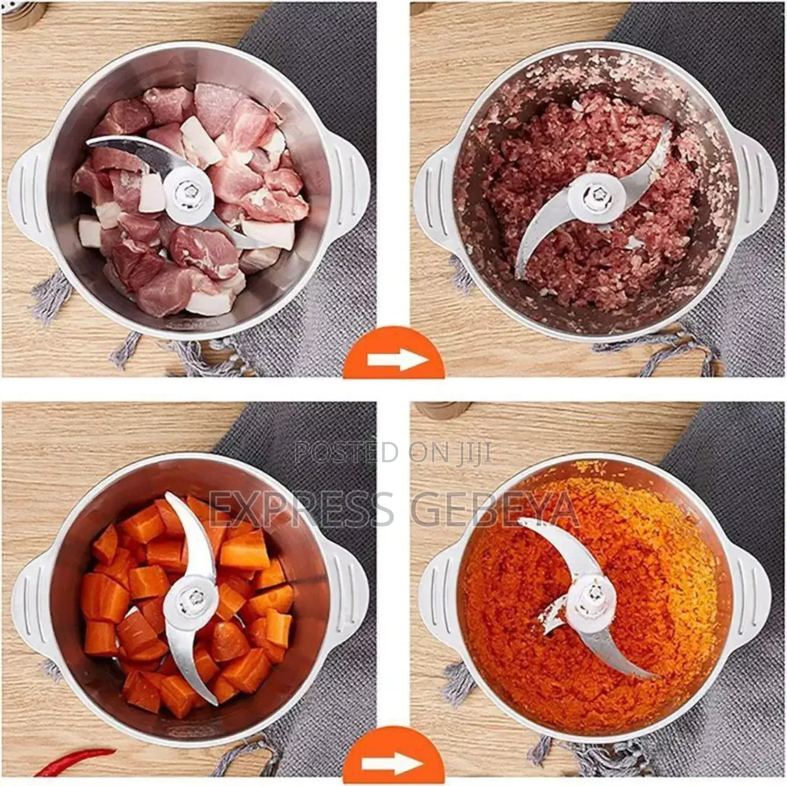 Electric Food Chopper የስጋና ሽንኩርት መፍጫ