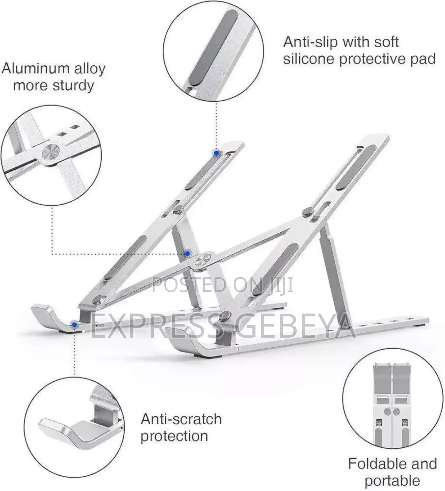 Foldable Height Adjustable Metal Frame Laptop Stand