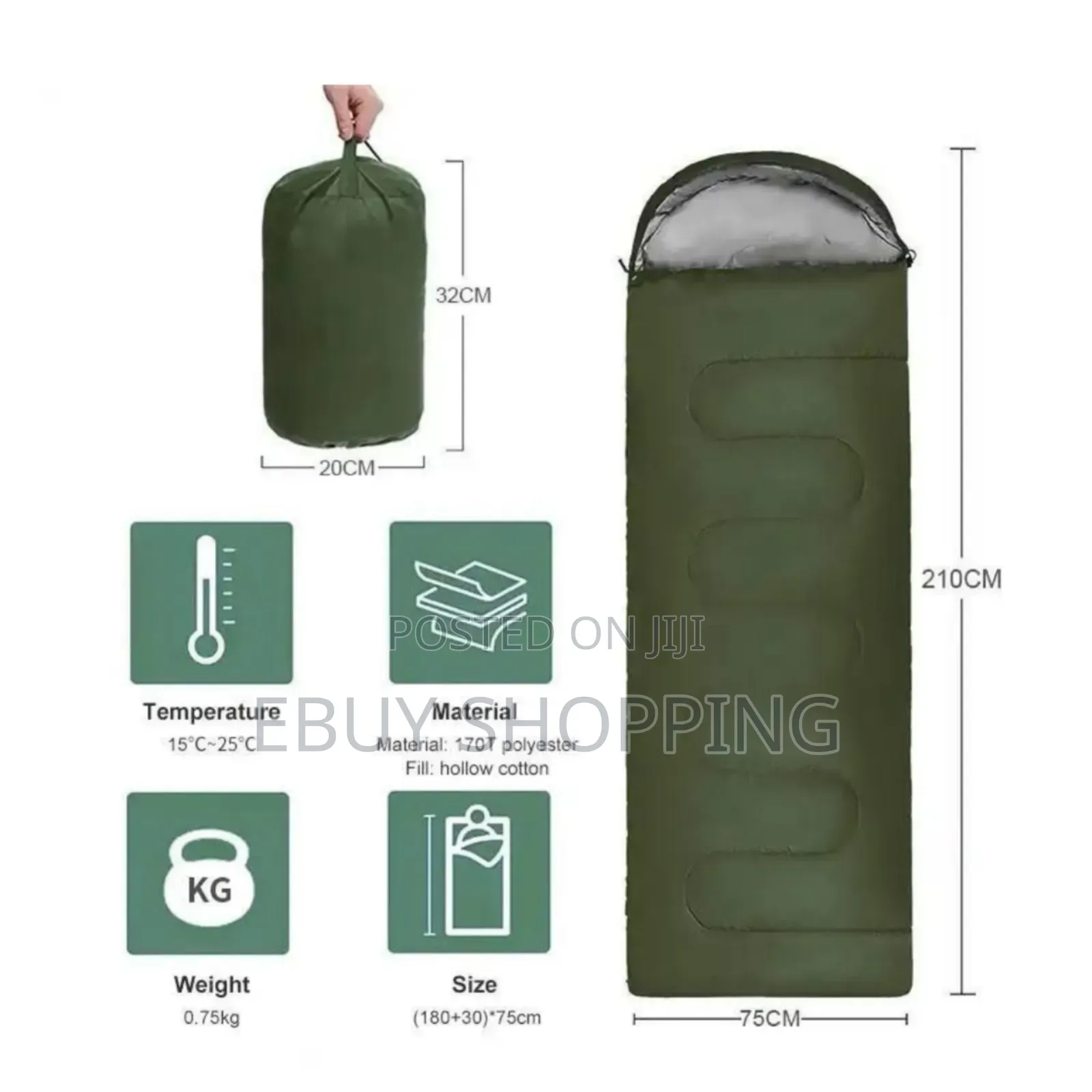 Premium Sleeping Bag: 210cm Comfort for Uninterrupted Sleep