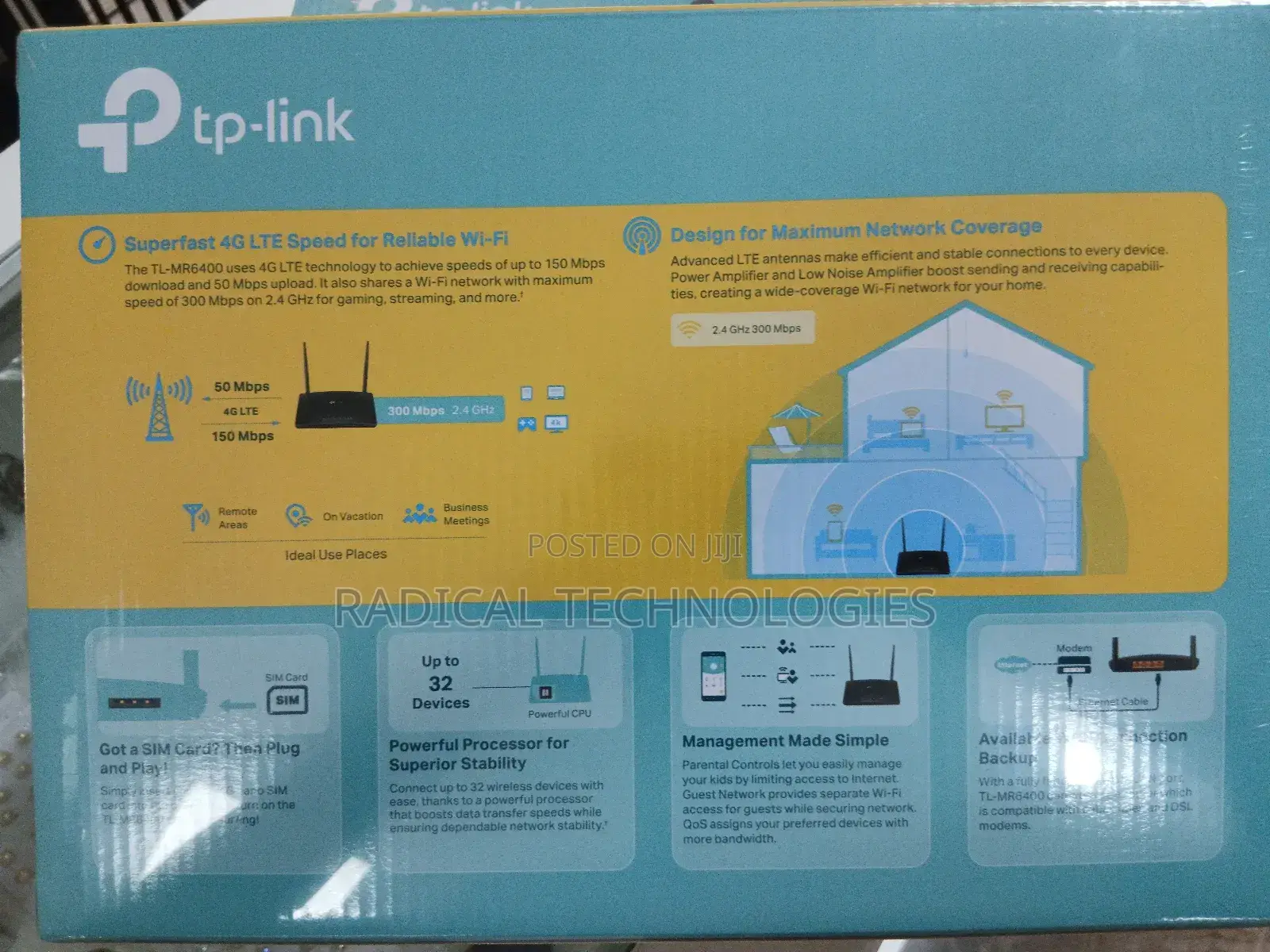 4g Wifi Router T.P Link 6400 300 Mb/S