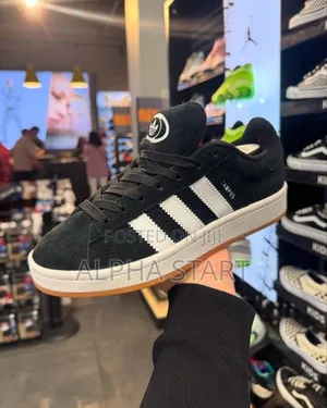 Photo - Adidas Campus Black Whit Strips High Master Quality Shoes