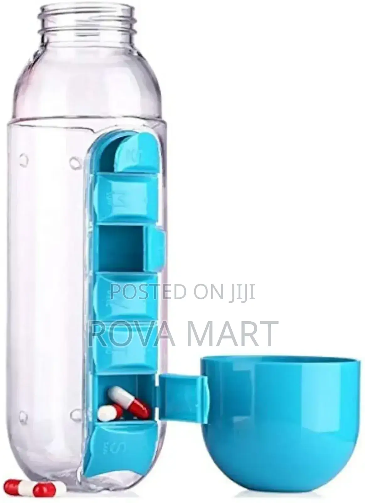 Pill and Vitamin Organizer With Water Bottle