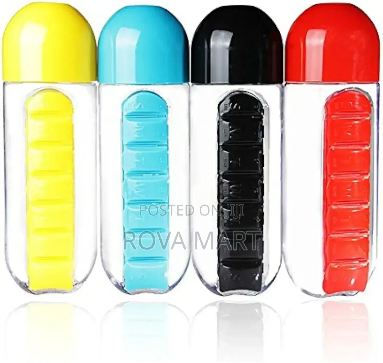 Pill and Vitamin Organizer With Water Bottle