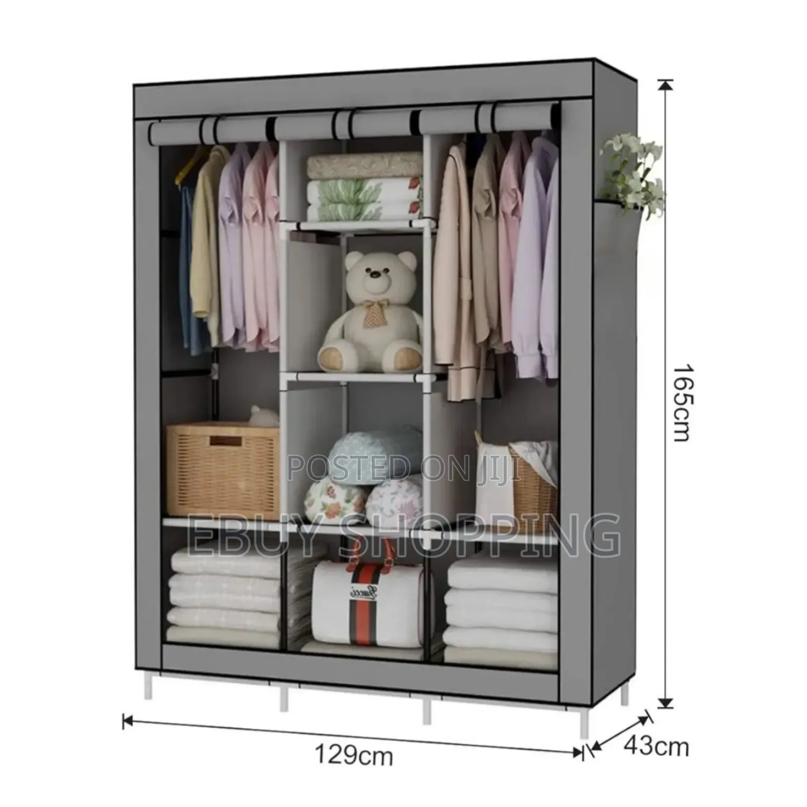 *Travel-Friendly Wardrobe With Metal Frame Durability**