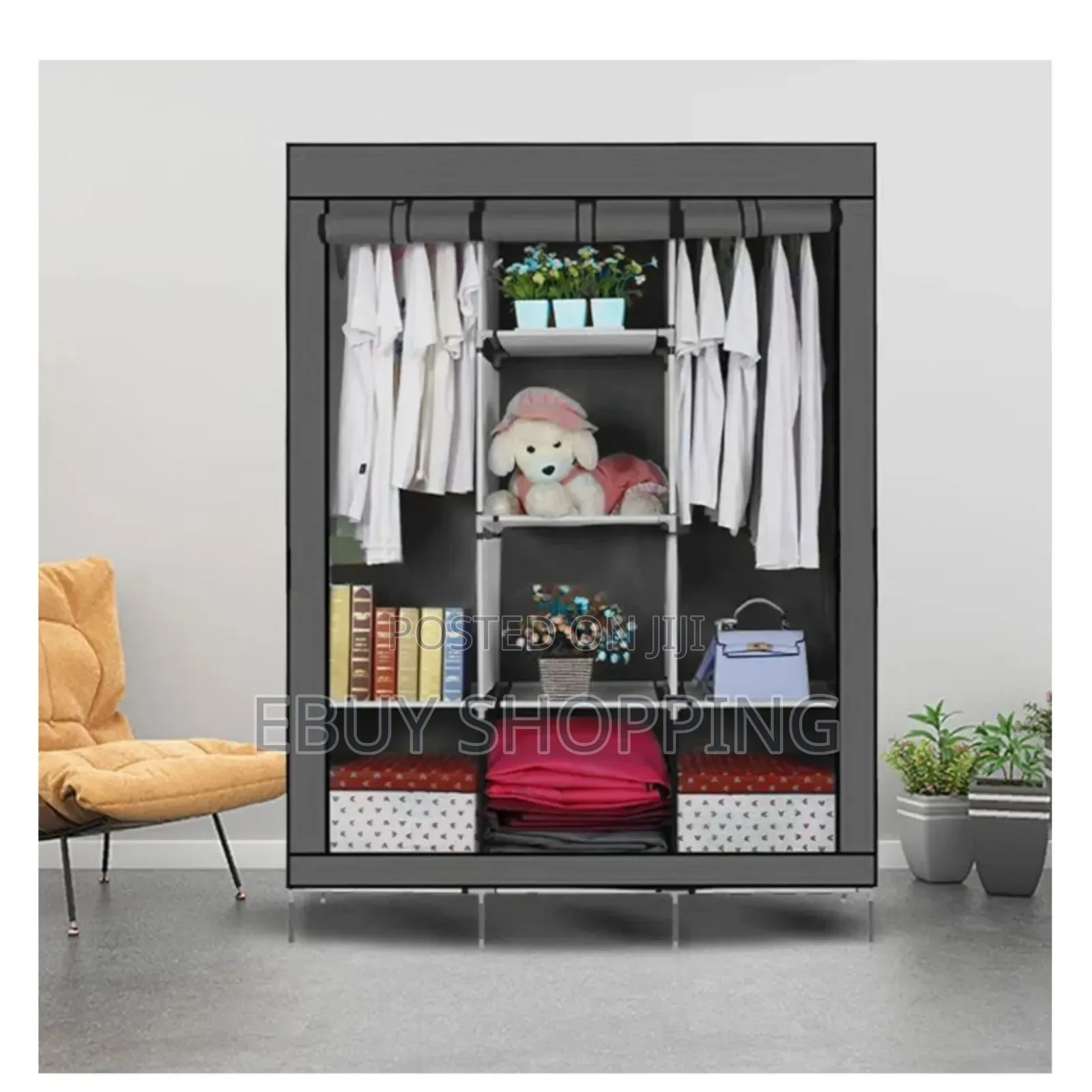 *Travel-Friendly Wardrobe With Metal Frame Durability**