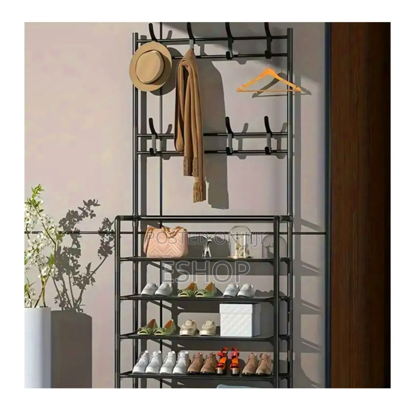 5-layer Storage Rack–Adjustable Shelves Hook System