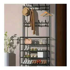 Photo - 5-layer Storage Rack–Adjustable Shelves Hook System