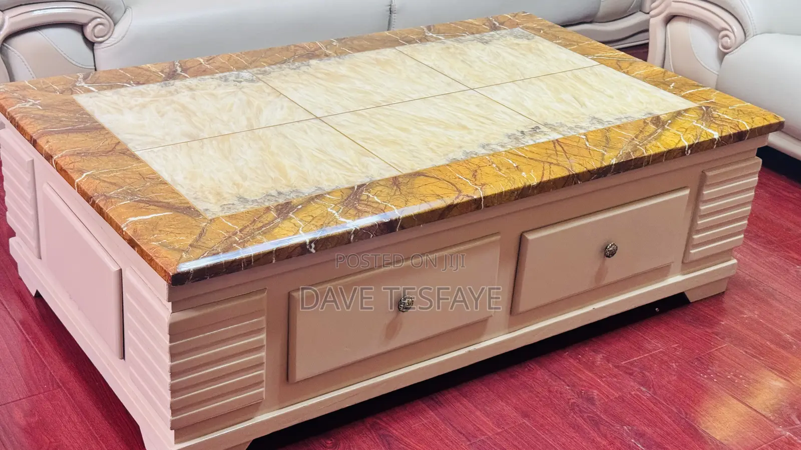 Imported Modern Living Room Sofa Set Withmarble-Topped Table