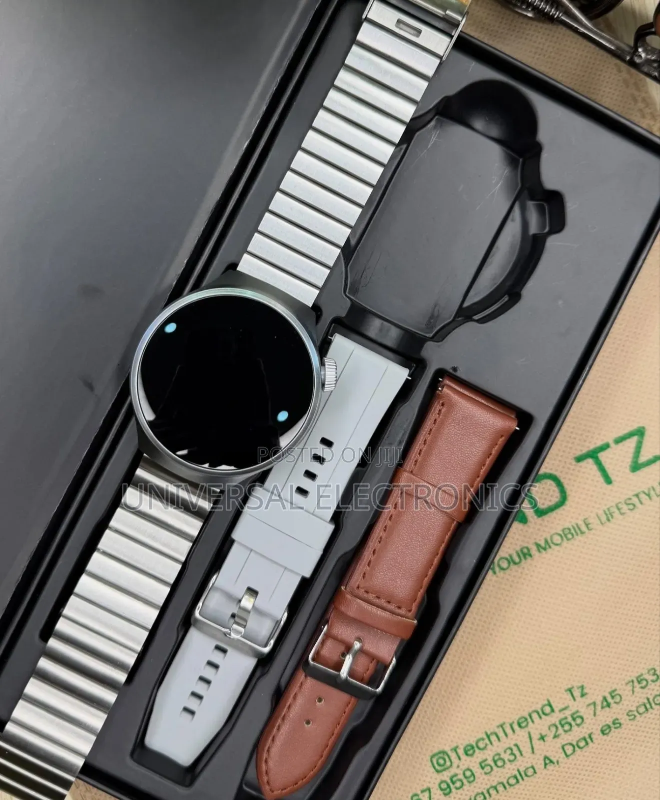 Original ጀርመን ብራንድ Smart ሰዓት ከ3 ማሰሪያ ጋር