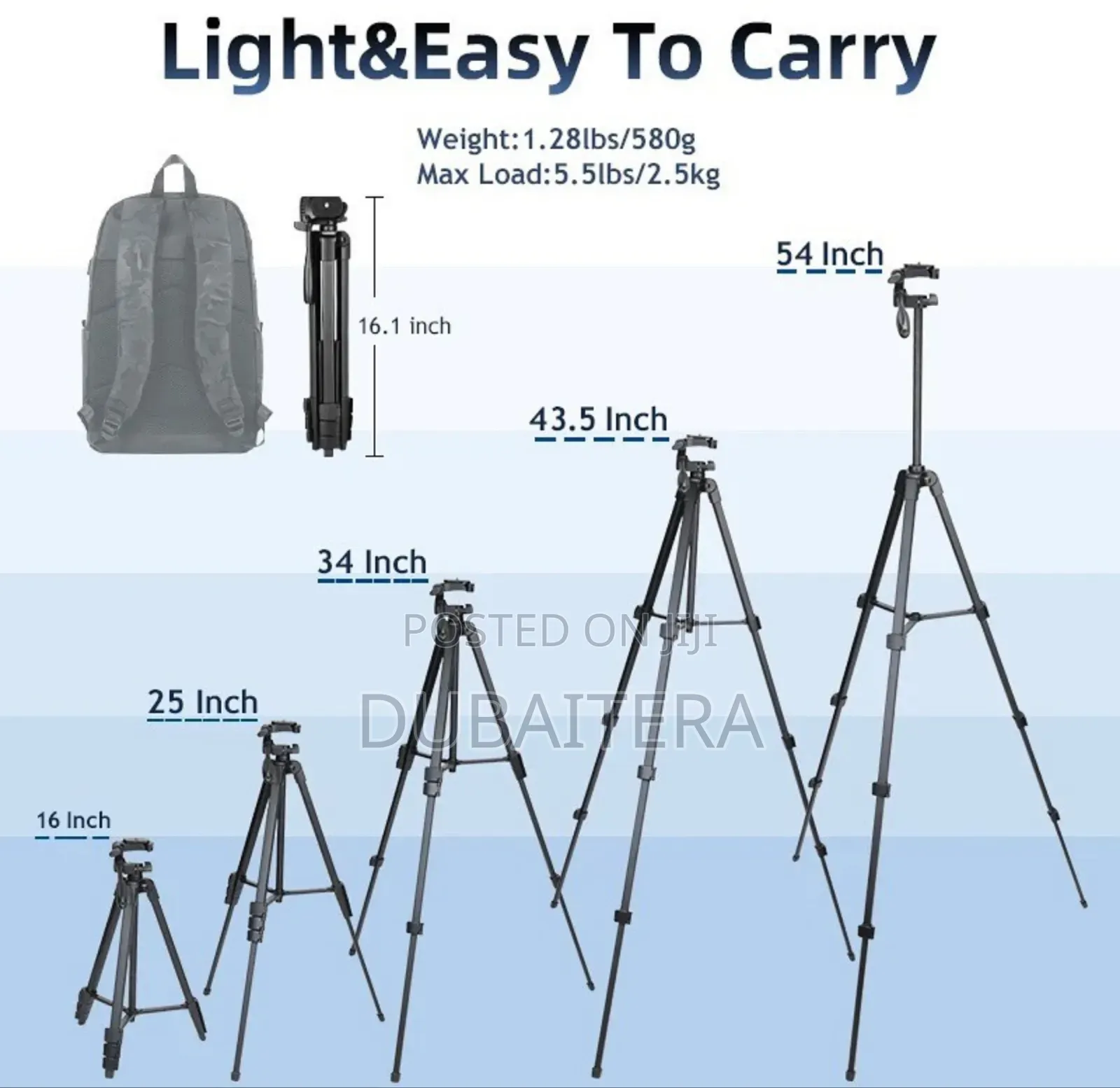 54 Inch Lightweight Camera Tripod
