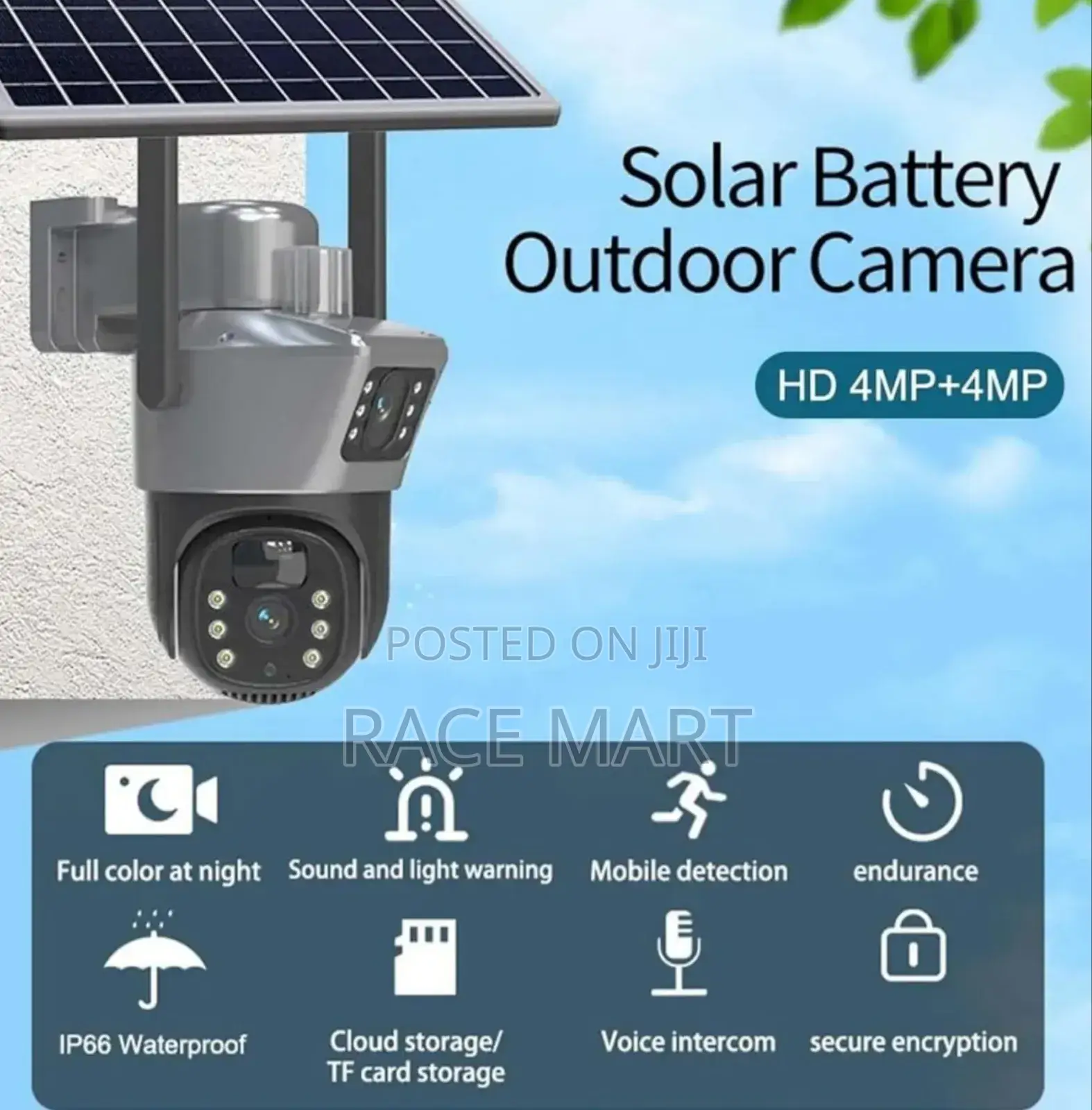 ሲም የሚቀበል ባለ ሶላር የደህንነት ካሜራ