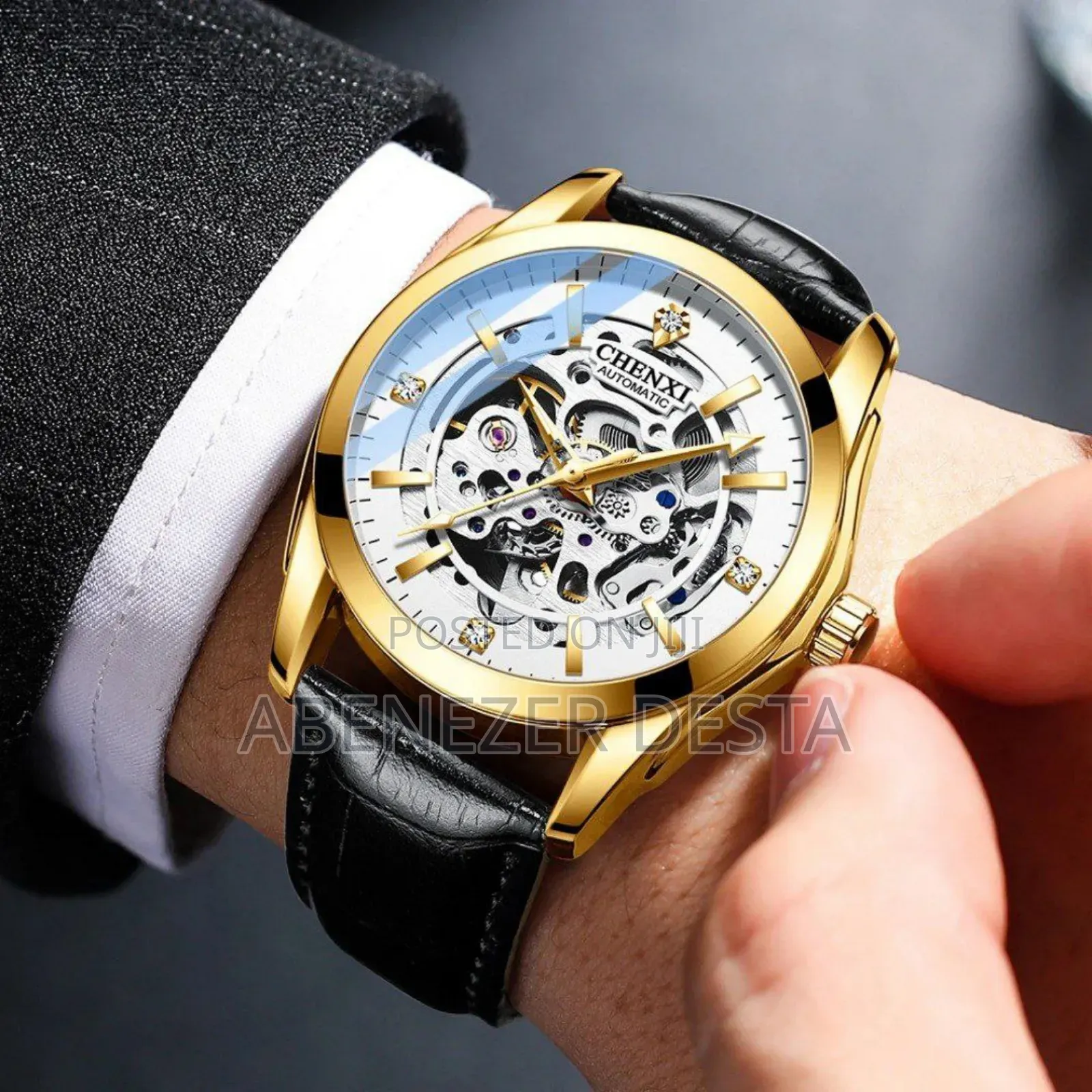 Chenxi Men Automatic Mechanical Watch Tourbillon Movement
