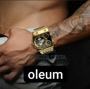 Top Brand Oulm Full Gold Steel Quartz Wrist Watch 3 Time