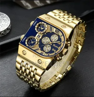 Top Brand Oulm Full Gold Steel Quartz Wrist Watch 3 Time