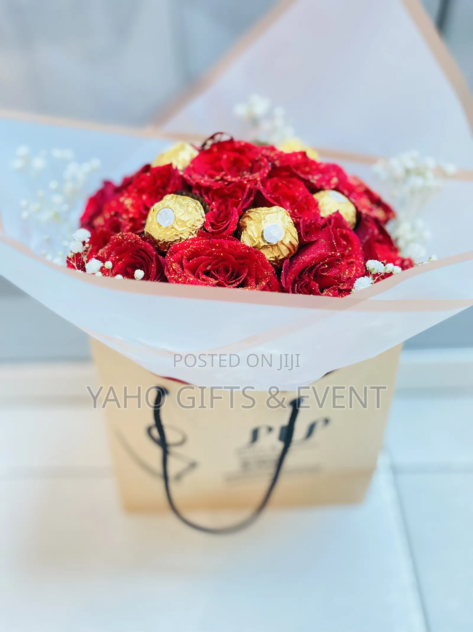 Flower Bouquet and Chocolate Gift