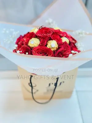 Flower Bouquet and Chocolate Gift