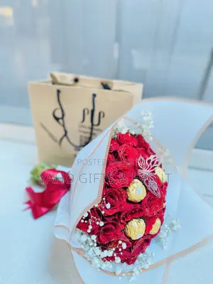 Flower Bouquet and Chocolate Gift