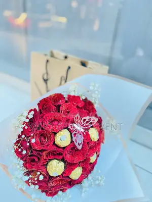 Flower Bouquet and Chocolate Gift