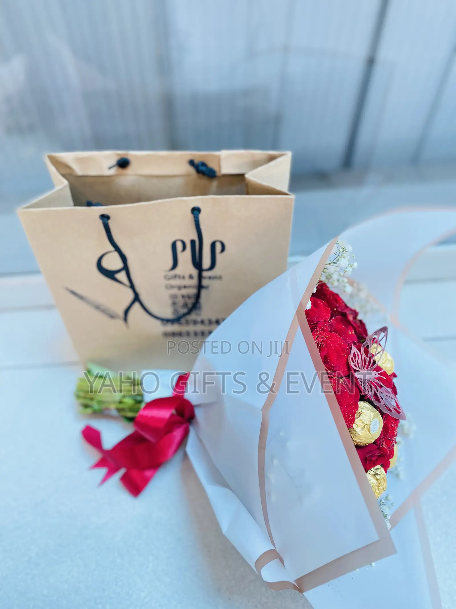 Flower Bouquet and Chocolate Gift