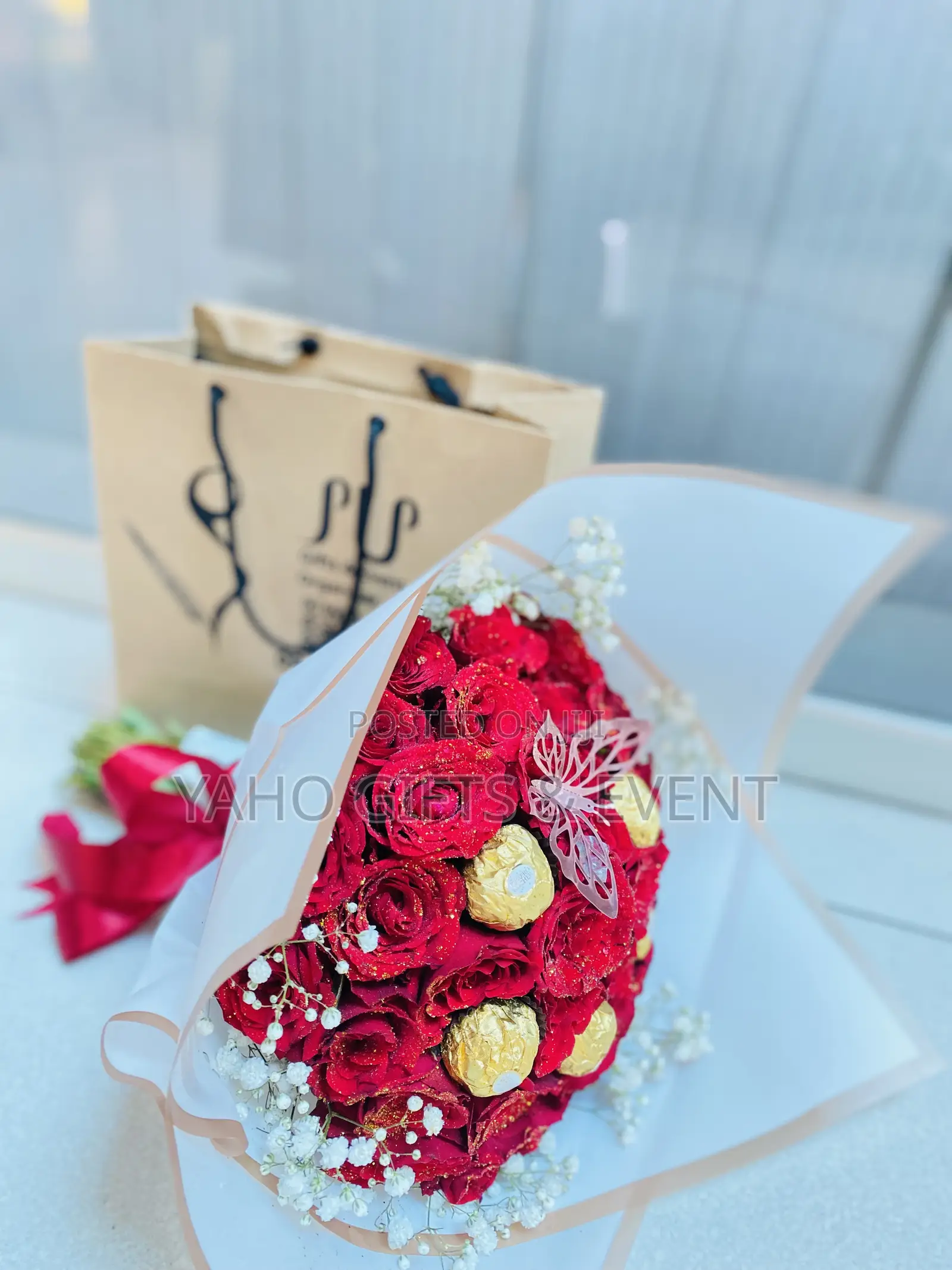 Flower Bouquet and Chocolate Gift