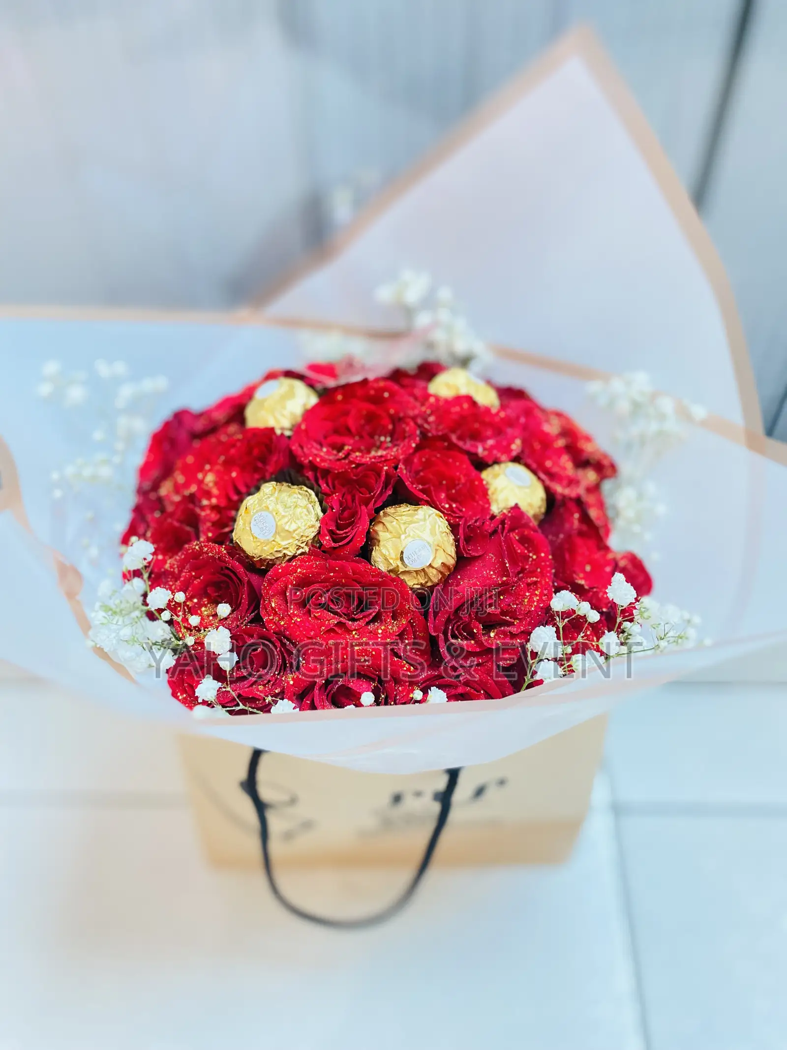 Flower Bouquet and Chocolate Gift