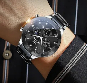 Olevs Ceramic Chain Chronograph Watch