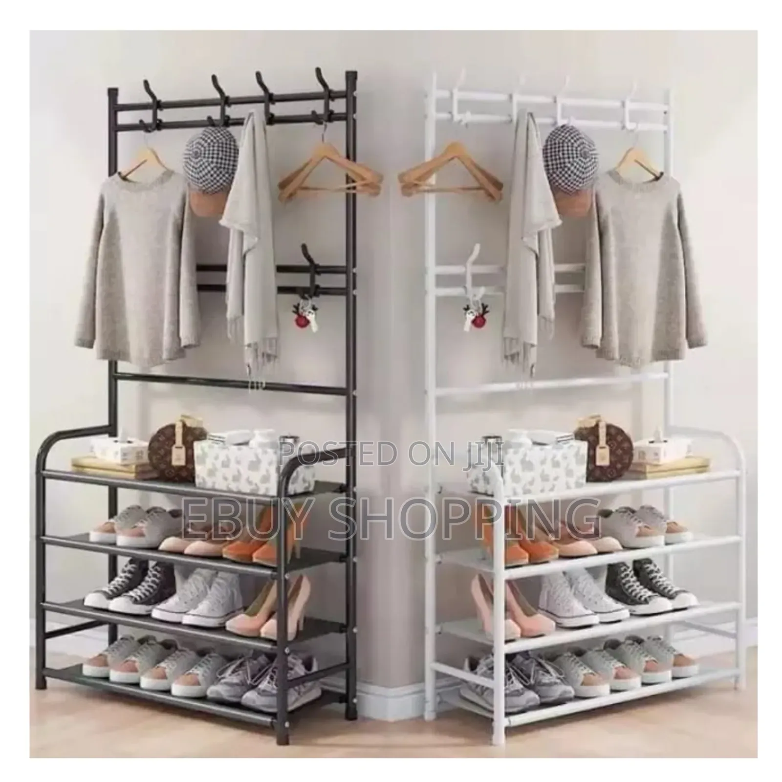 Durable Stainless Steel Rack – 5 Shelves For Shoes, Bags,
