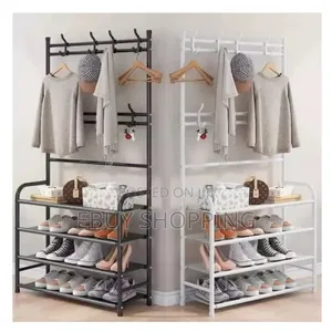 Photo - Durable Stainless Steel Rack – 5 Shelves for Shoes, Bags,