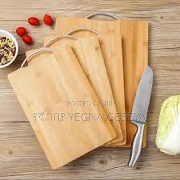 Bamboo Cutting Board Set With Grip Handle (3-Piece)