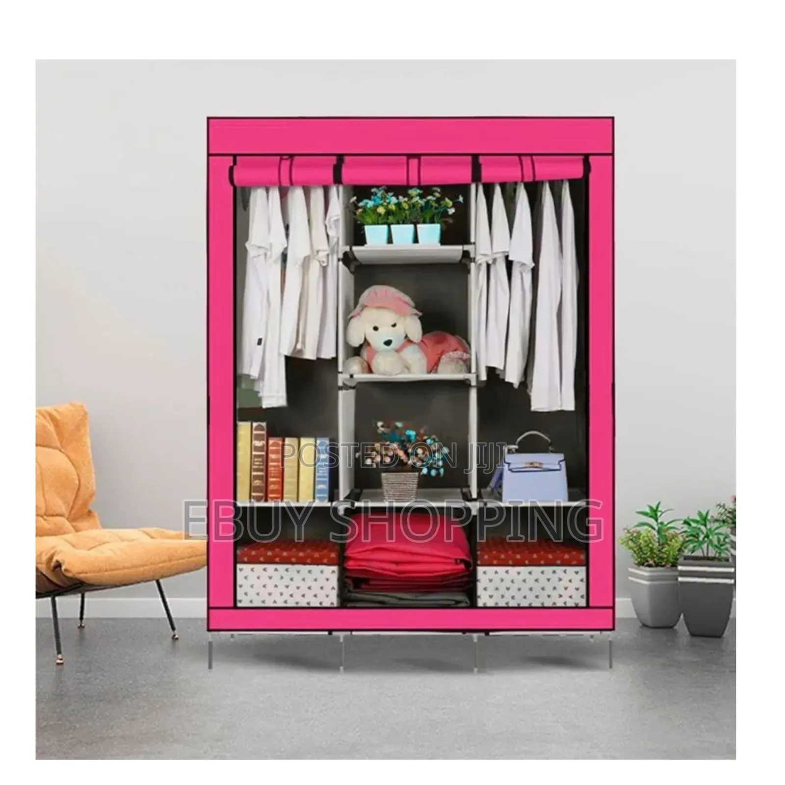 Sleek Tube-Frame Wardrobe for Modern Interiors**