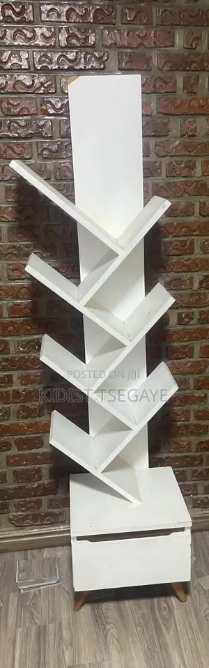 Photo - White Bookshelf With a Drawer
