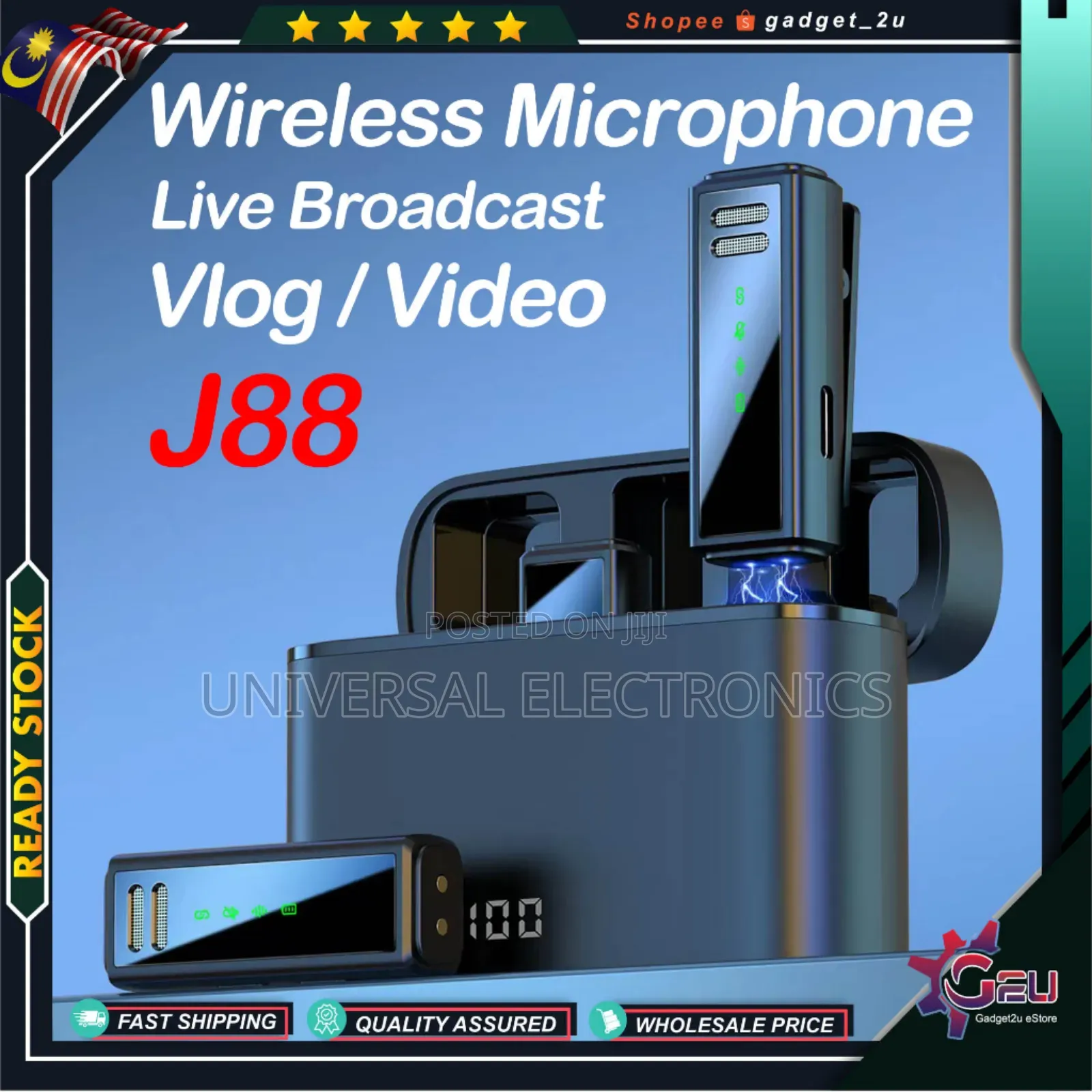 Dual Lavalier Microphone(Smart Noise Reduction)