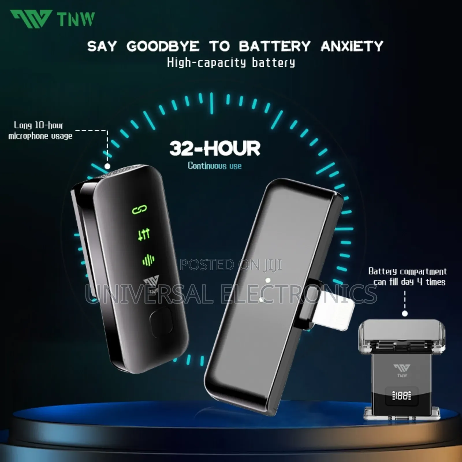 DSP Reverberation Dual Noise Reduction Lapel Microphone 50m