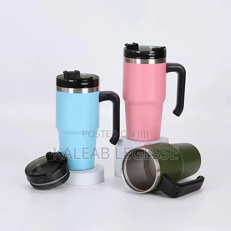 Double Layer Stainless Still Isolated Tumblers With Straw