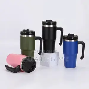 Double Layer Stainless Still Isolated Tumblers With Straw
