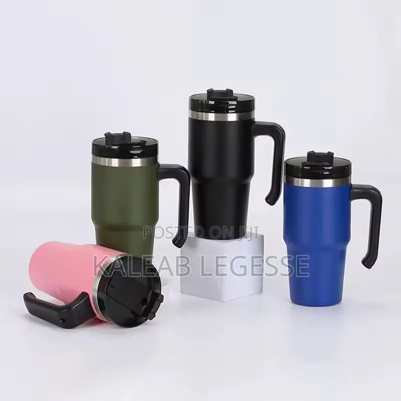 Double Layer Stainless Still Isolated Tumblers With Straw