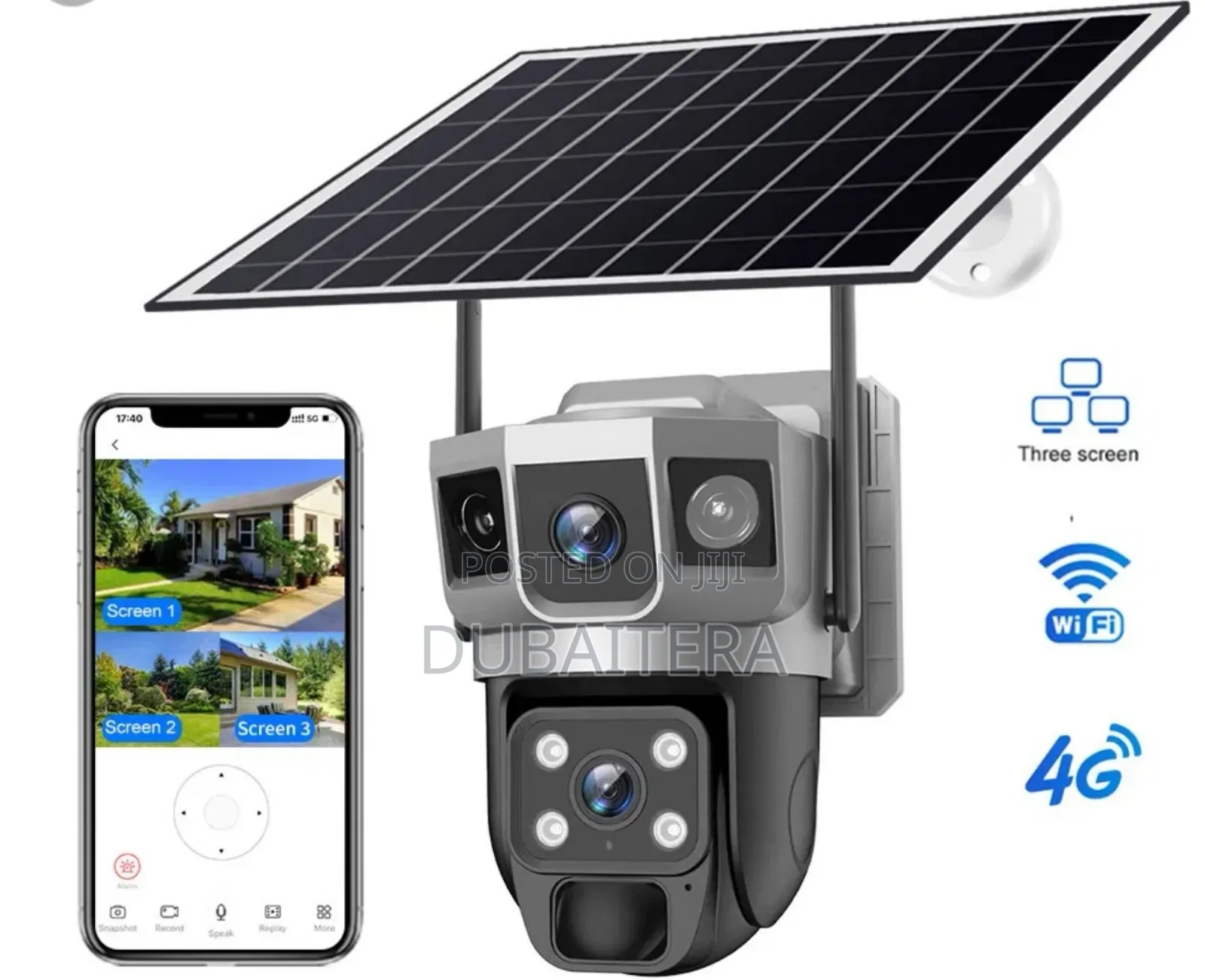 Dual Lnes Dual Screen Solar Camera With Sim Card Support