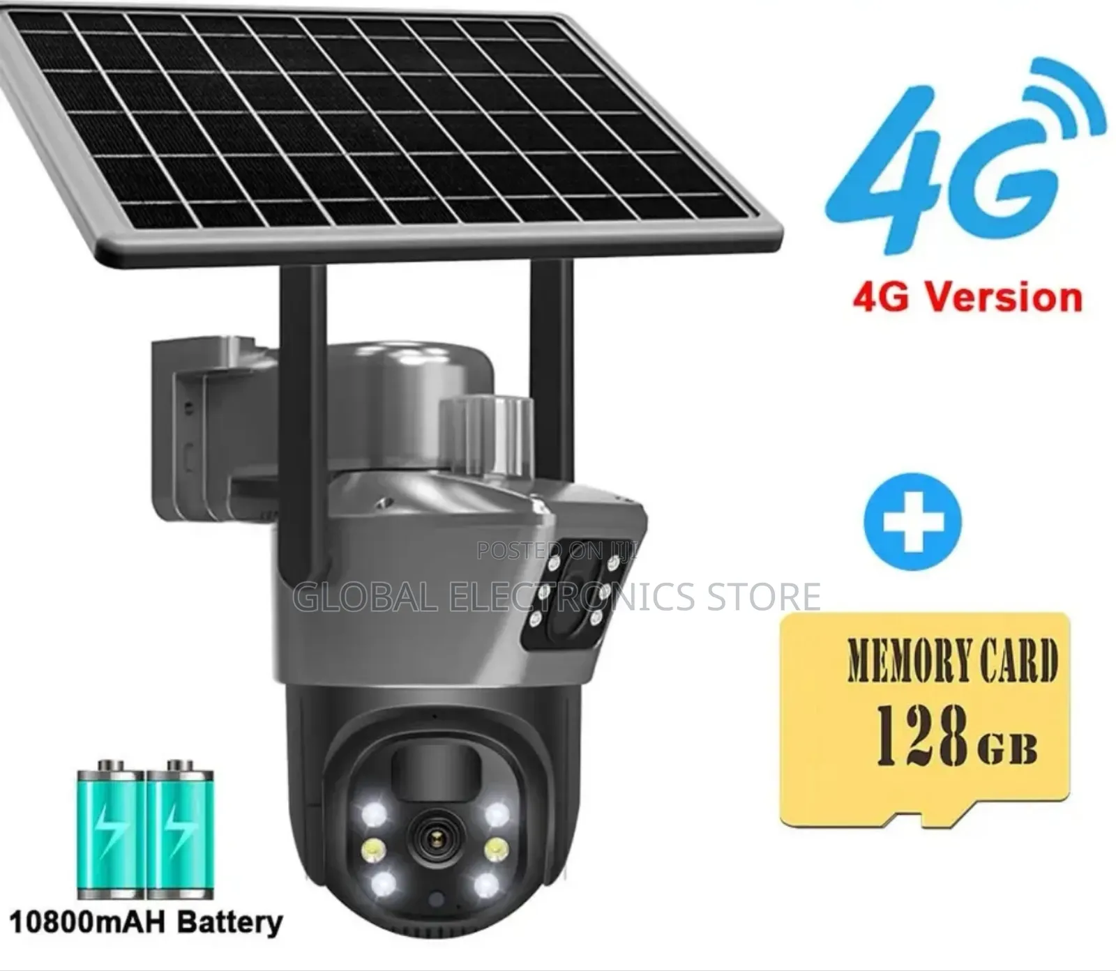 Solar Camer 4g Sim Card With Clear Twoway Audio-Audio Record