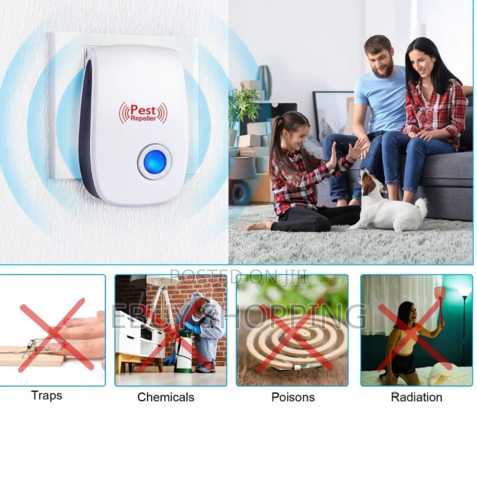 የትም ቦታ ይዞ ለመንቀሳቀስ ምቹ Electronic Pest Repeller