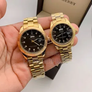 Photo - Rolex Couples Watch (Golden-Black)