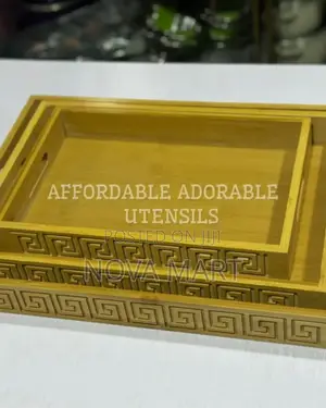 Multifunctional 3 Pieces Serving Tray Set Bamboo