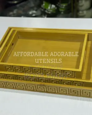 Multifunctional 3 Pieces Serving Tray Set Bamboo