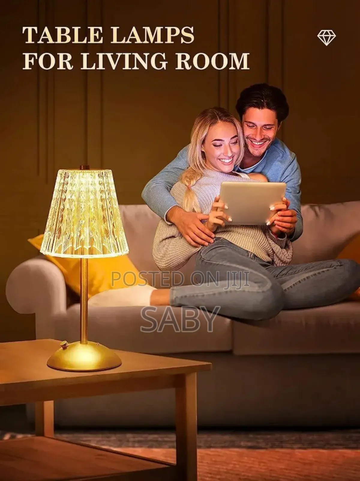 Rechargable 3 Color Light Crystal Table Lamp