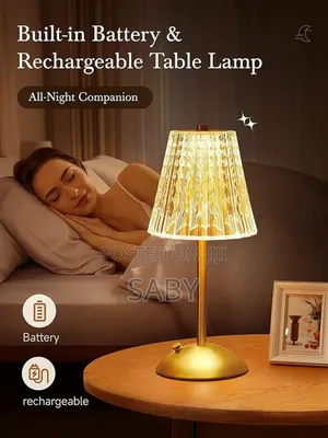 Rechargable 3 Color Light Crystal Table Lamp