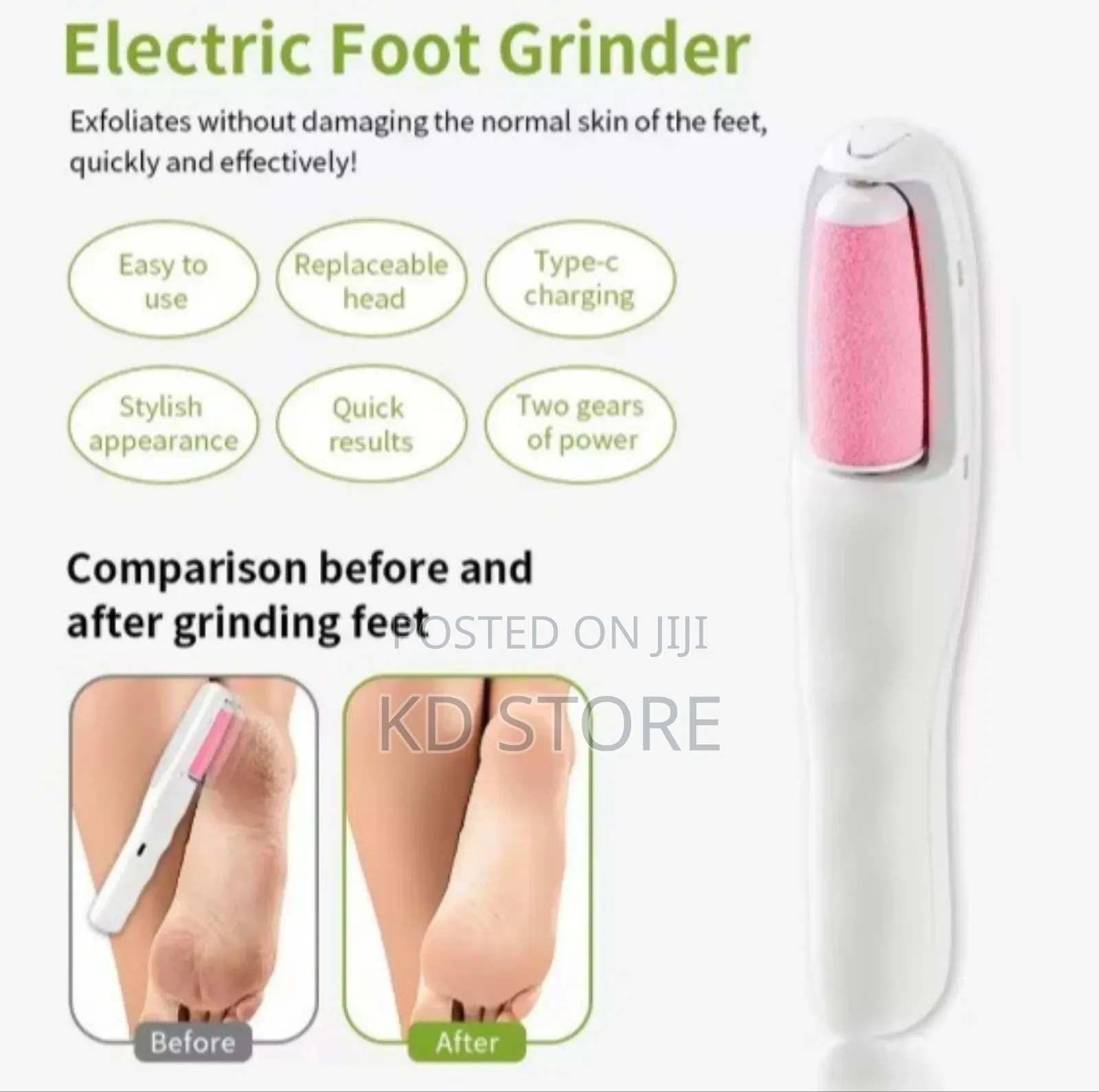 2 In1 Electric Foot Grinder Hair Remover