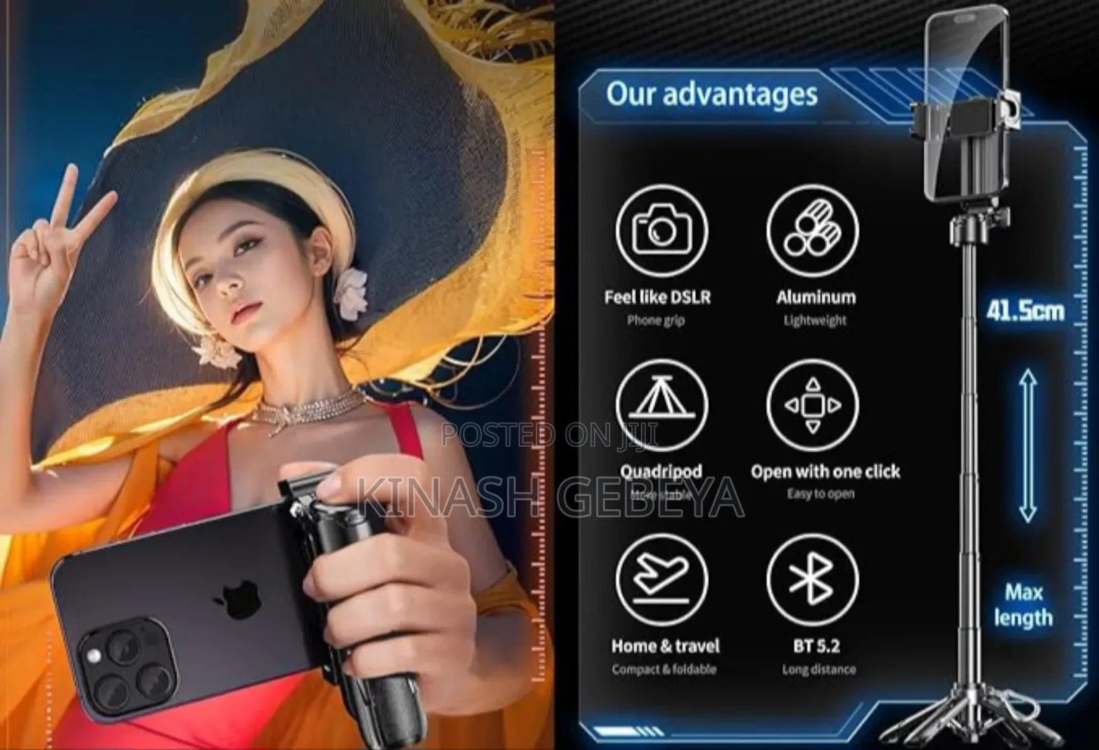 P15 Mini Rechargeable Tripod Stand(For Photos and Video)