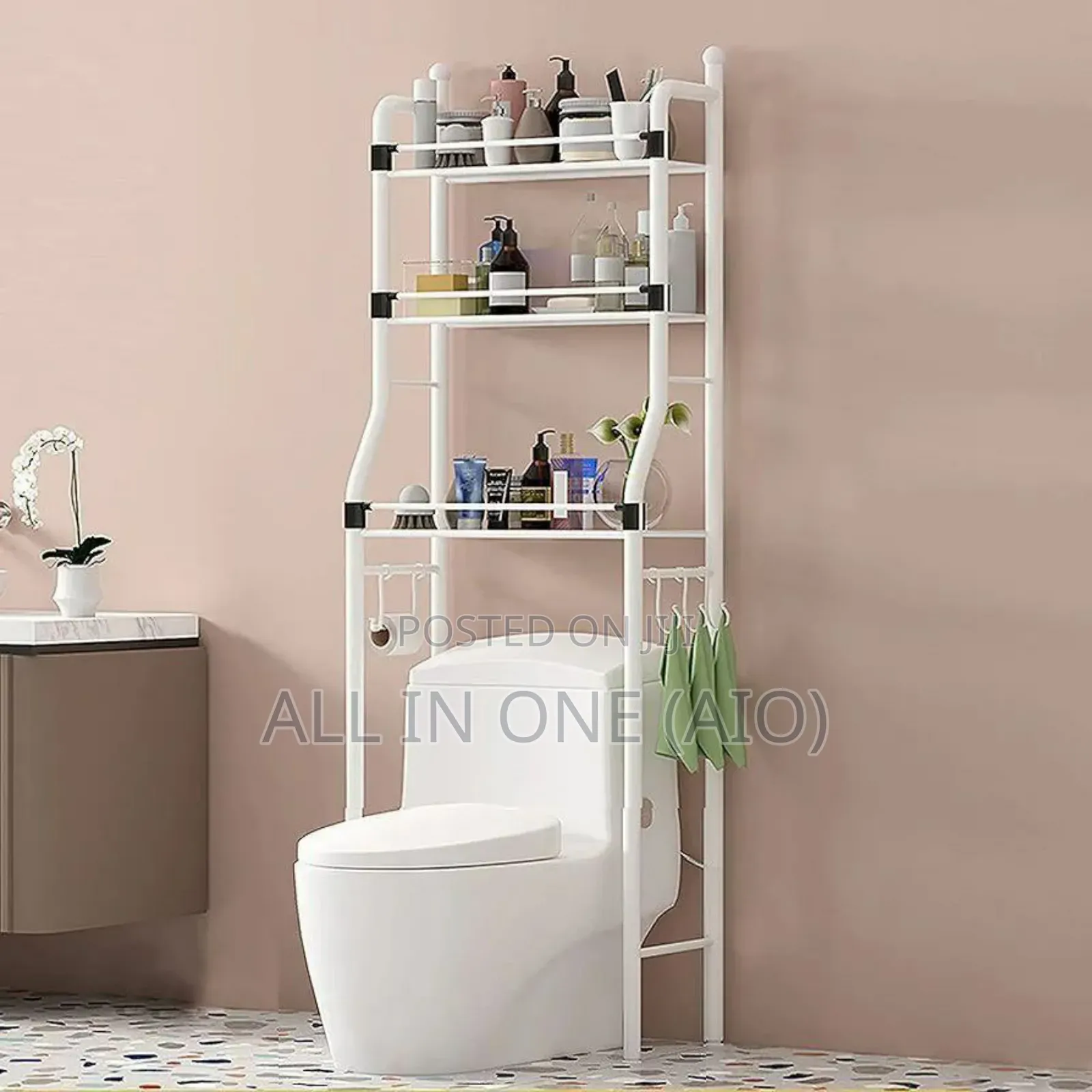 Toilet Rack 3-Layer Organizer ብረት